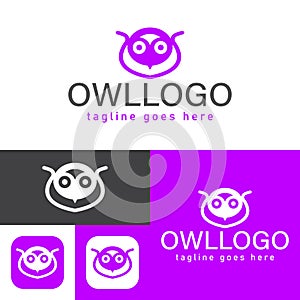 Owl logo. Simple and creative icon style.Modern minimal. Vector illustration