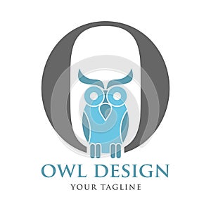 Owl logo vector design template basic RGB