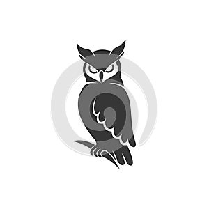 Owl logo vector black design