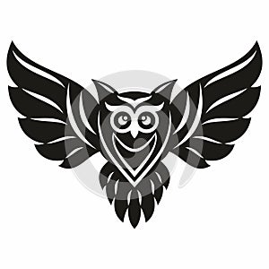 Owl logo vector graphics emblem