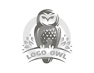 Owl logo - vector illustration. Emblem design