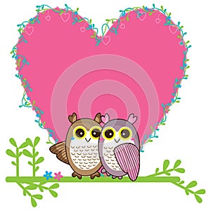 Owl love pair card