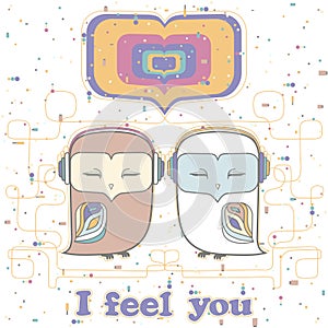 Owl love postcard