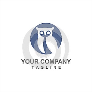 Owl negative space vector logo and icon