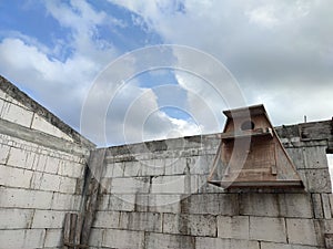 Owl nest box installed on the old building