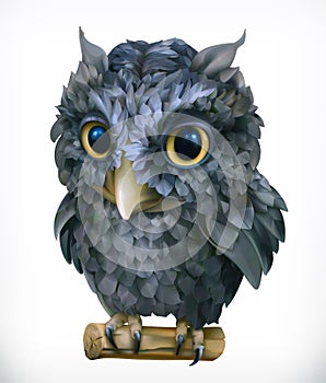 Owl. Night bird. Funny animal. Vector icon