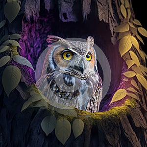 Owl Pop Art Deco Render Style