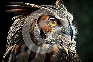 Owl portrait. Generative ai design