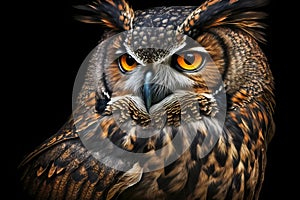 Owl portrait. Generative ai design