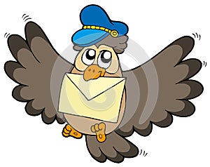 Owl postman with letter