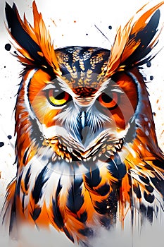 owl professional portrait of a fiery owl abstract beauty generated by ai
