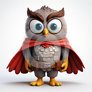 Super Hero Owl A 3d Cartoon Character With An Ironical Twist photo