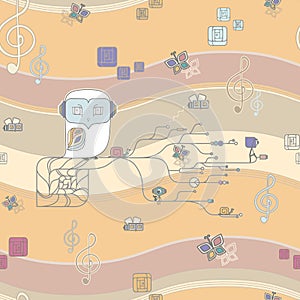 Owl seamless pattern