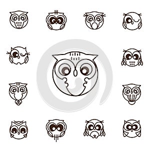 Owl set , illustration