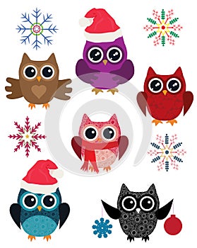 Owl set vector
