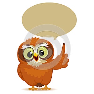 Owl with Speech Bubble