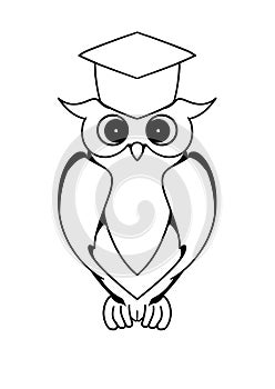 Owl, Stylized, minimalist, logo catching Coruja Pedagogia