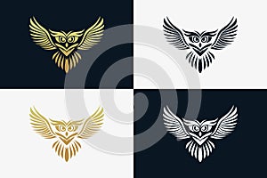 Owl tatto logo template photo