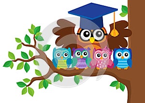 Owl teacher and owlets theme image 5