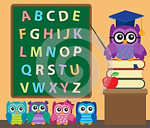 Owl teacher and owlets theme image 2
