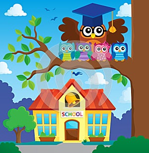 Owl teacher and owlets theme image 6