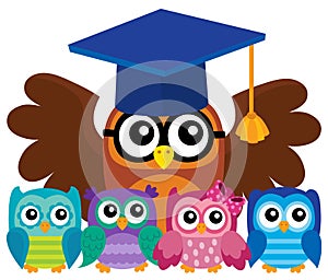 Owl teacher and owlets theme image 4