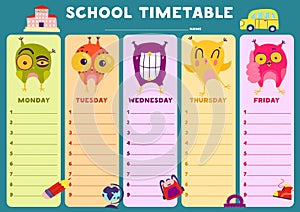 Owl Timetable Template