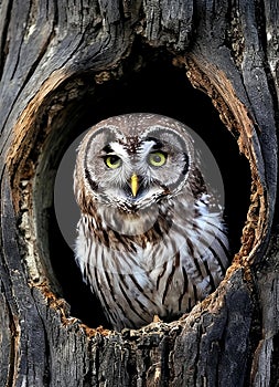 Owl in the trunk