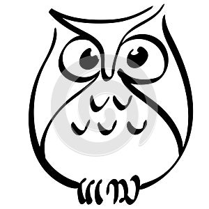 Owl vector eps Hand drawn, Vector, Eps, Logo, Icon, silhouette Illustration by crafteroks for different uses.