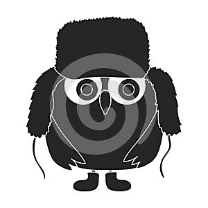 Owl vector icon.Black vector icon isolated on white background owl.