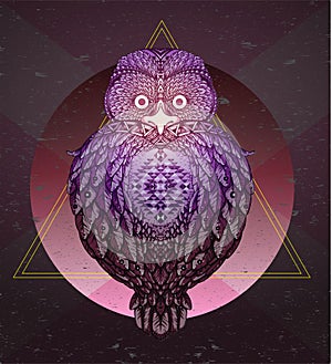 Owl - vector illustration. Icon design