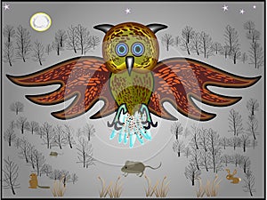 The owl which is the great hunter bird