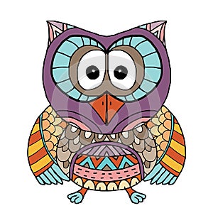 Owls Vector, Owls, coloring book for adult, Illustration Doodle Vector