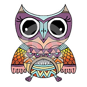 Owls Vector, Owls, coloring book for adult, Illustration Doodle Vector