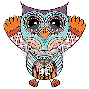 Owls Vector, Owls, coloring book for adult, Illustration Doodle Vector