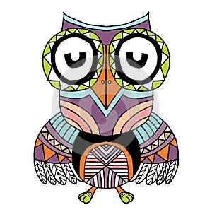 Owls Vector, Owls, coloring book for adult, Illustration Doodle Vector