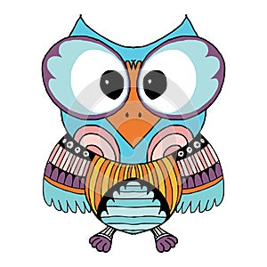 Owls Vector, Owls, coloring book for adult, Illustration Doodle Vector