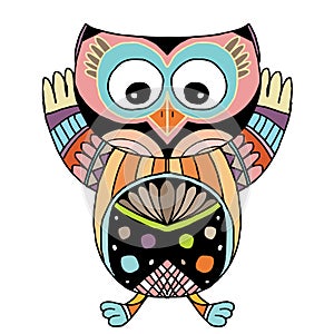 Owls Vector, Owls, coloring book for adult, Illustration Doodle Vector