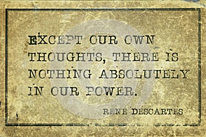 Own thoughts Descartes photo