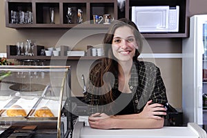 Owner of a cafe or waitress photo