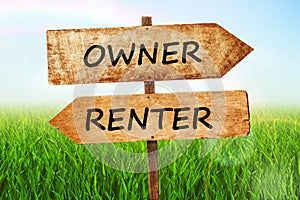 Owner and Renter signs.