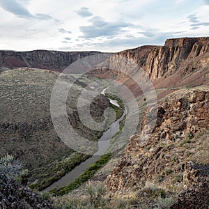 Owyhee River and canyon at sunset