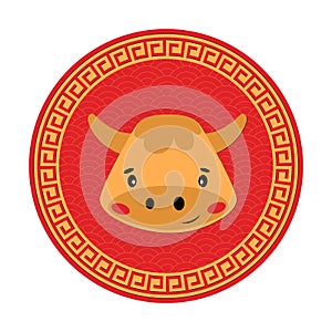 Ox Chinese zodiac sign. Chinese new year animal