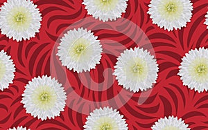 Ox eye Daisy flower floral seamless pattern ornamental decorative vector pattern design for textile fabric paper print wallpaper w