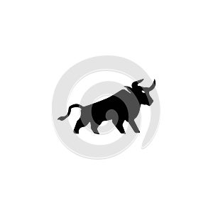 Ox silhouette isolated bulls icons. Vector illustration of a bull.