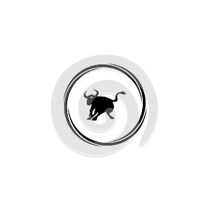 Ox silhouette isolated bulls icons. Vector illustration of a bull. graphic