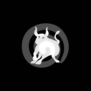 Ox silhouette isolated bulls icons. Vector illustration of a bull. graphic