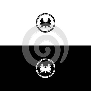 Ox silhouette isolated bulls icons. Vector illustration of a bull. graphic elements of a matador on white background.