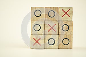 OX tic tac toe wood board game