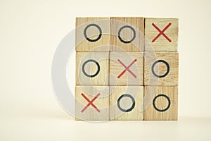 OX tic tac toe wood board game photo